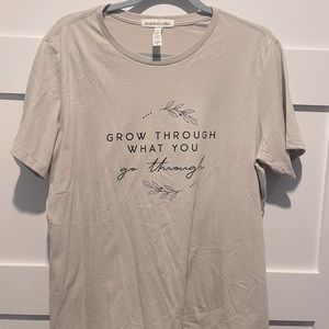 Graphic T “Grow through what you go through” In the softest material. Size Xl